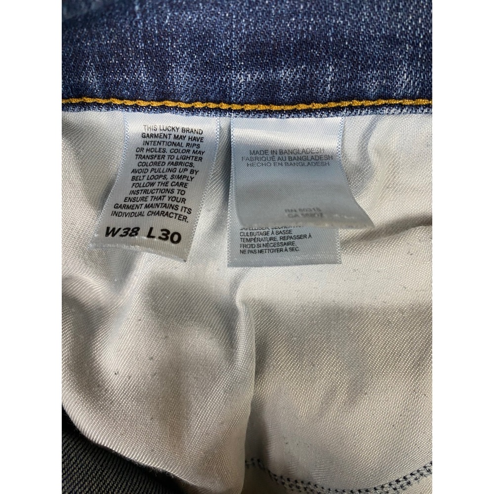 Lucky Brand 410 Mens Jeans 39x28 Blue Athletic Straight Medium Wash Denim - Picture 9 of 9